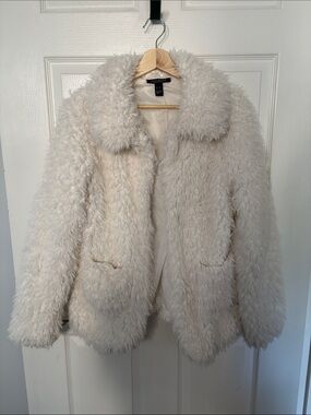 Faux Teddy Coat in Cream